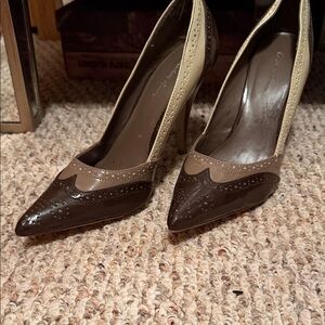 Charlotte Russe Brown and Cream Heels